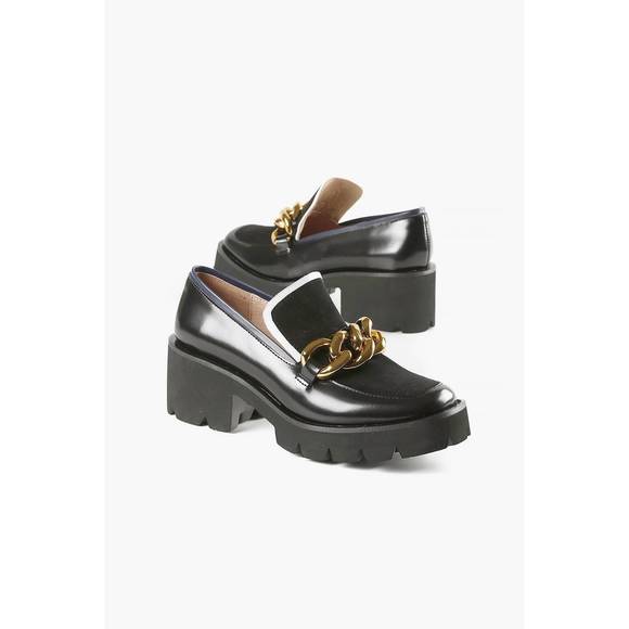 NEW ALL BLACK chunk links lady lugg loafer in black - Picture 1 of 4